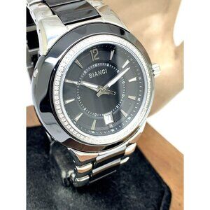 Roberto Bianci Men's Watch B-271M Swiss Quartz Diamond Accent Steel Ceramic 45mm